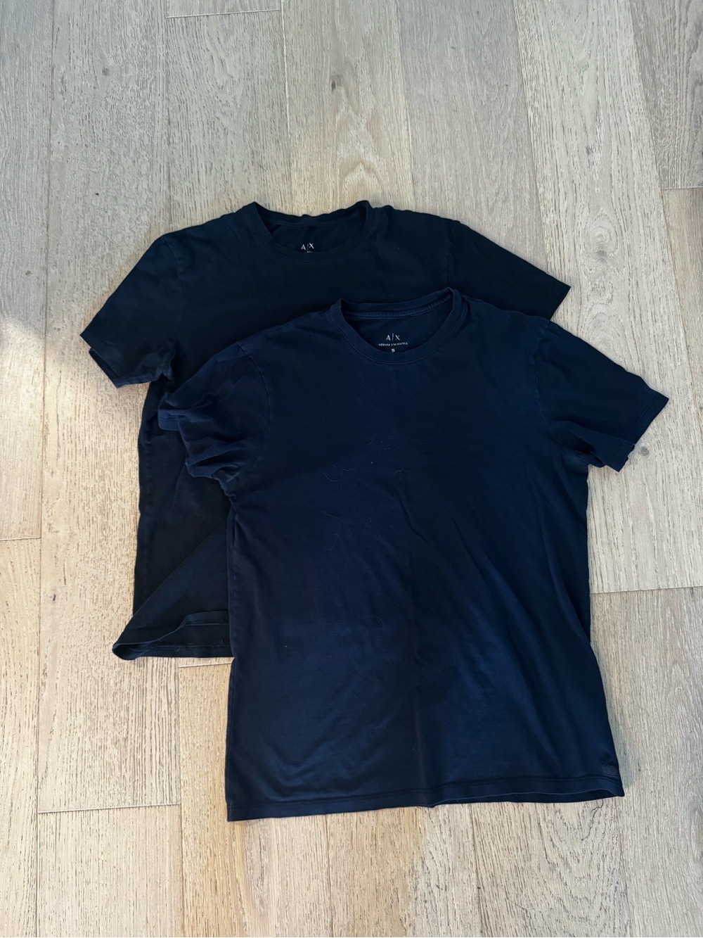 2 Armani Exchange Men’s Pima Cotton Slim Fit T-Shirts Black Navy Size S